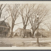 View of west side Main Street. Old Albert Payne house in center. New Mrs. Al. Payne house on left. Drugstore on right? East Hampton, East Hampton