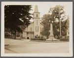 First Presbyterian Church. South side Main Street. Organized 1795. Civil War Monunent in front. Northport, Huntington