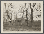 Former schoolhouse. East side of road to Middle Island, north of Main Street, on Nathaniel Tuthill grounds, south of house. Moved (back from road?) to this location. Yaphank, Brookhaven