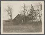 J. Topping house. East side Yaphank Road, about 150ft south of Schoolhouse No. 17. Built of brick about 1845 by J. Topping (1858), who made bricks himself. Middle Island, Brookhaven