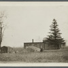 View of large rock in yard of house. North side Middle Country Road, between Middle Island and Coram. Swezey (1873). Middle Island, Brookhaven