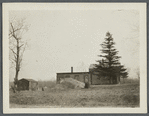 View of large rock in yard of house. North side Middle Country Road, between Middle Island and Coram. Swezey (1873). Middle Island, Brookhaven