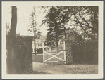 Elias Seaman house. East side Main Street, at northern fork of Jerusalem Ave. and Jericho Turnpike. View through front gate. Jericho, Oyster Bay