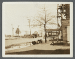 View of log trough. Audrey Ave., near railroad depot. Oyster Bay, Oyster Bay