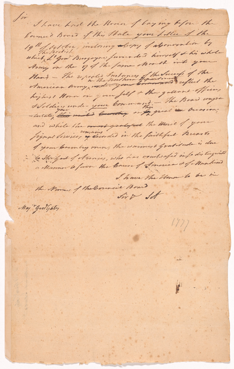 Letter to Horatio Gates - NYPL Digital Collections