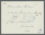 Manillo's Saloon. NW corner Broadway and Barkley Street. Hicksville, Oyster Bay
