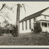 Brookville Dutch Church and wagon sheds behind. Cedar Swamp Road, near North Hempstead Turnpike. Brookville, Oyster Bay
