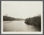 View of Carman's River and railroad bridge in distance. Looking southeast, just east of South Haven Church. South Haven, Brookhaven