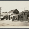 House. North side West Main Street, opp. West Ave. Shop on first floor. R. Jague? (1873). Other shops on left and right. Patchogue, Brookhaven
