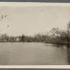 View of J.J.? Hawkins house (1873). North side Mill Street, on Willow Lake (part of Connetquot River). Looking north across lake. Yaphank, Brookhaven