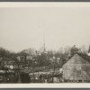 View of Presbyterian Church (steeple). Looking west from Rogers Street. Sag Harbor, Southampton