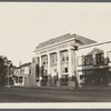 View of west side Main Street. Looking south at intersection with Madison Street. Peconic Bank in center. Thompson and Osborne building (store?) on left. Sag Harbor, Southampton