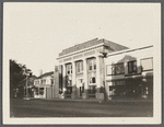 View of west side Main Street. Looking south at intersection with Madison Street. Peconic Bank in center. Thompson and Osborne building (store?) on left. Sag Harbor, Southampton