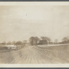 View of Paul's Lane at Halsey Lane, looking east. Cook house on left, Watson Halsey house on right. Bridgehampton, Southampton