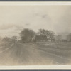 View of Paul's Lane at Halsey Lane, looking east. Cook house on left, Watson Halsey house on right. Bridgehampton, Southampton