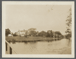 Former Benedict's Woolen Mill on right, Benedict house on left. On Benedict's Creek. Water Mill, Southampton