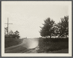 View of former Mecox Inn (in distance). Foot of Horse Mill Lane. View from Mecox Road.  Bridgehampton, Southampton