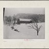 Dairy barn and farm during snowstorm near Barnard. Windsor County, Vermont.