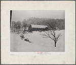 Dairy barn and farm during snowstorm near Barnard. Windsor County, Vermont.