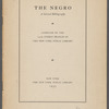 The Negro; a selected bibliography