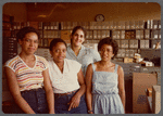Photograph of Diana Lachatanere with Deborah Willis and two other Schomburg staff members