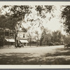 View of east side Main Street, showing former church (now store) on left and Rogers house on right. North of Meeting House Lane. Southampton, Southampton