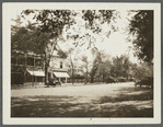 View of east side Main Street, showing former church (now store) on left and Rogers house on right. North of Meeting House Lane. Southampton, Southampton