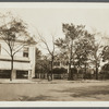 Former Presbyterian Church, later Methodist Episcopal (1844-1883) and Village Hall. East side Main St., north of Meeting House Lane. Now a store. Rogers house on right. Southampton, Southampton