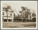 Former Presbyterian Church, later Methodist Episcopal (1844-1883) and Village Hall. East side Main St., north of Meeting House Lane. Now a store. Rogers house on right. Southampton, Southampton