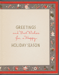 "Greetings" holiday card
