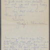 Letter to the Hutsons from Gladys S. Chamberlain