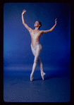 Studio publicity photograph of American Ballet Theatre dancer Lisa Lockwood performing Voluntaries by Glen Tetley