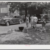 PTA of Prospect Hill, Caswell County, serving and selling Brunswick stew dinner in Mebane, North Carolina on opening day of tobacco market to raise money for a new gymnasium for the Prospect Hill consolidated school in Caswell County, North Carolina.