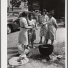 PTA of Prospect Hill, Caswell County, serving and selling Brunswick stew dinner in Mebane, North Carolina, on opening day of tobacco market to raise money for a new gymnasium for the Prospect Hill consolidated school in Caswell County, North Carolina.