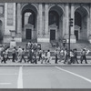 Group marches in front of Schwarzman Library Building during "Save the Schomburg" Rally 