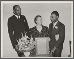 Librarian Ernestine Rose, curator Lawrence Reddick, and others at retirement event for Ernestine Rose