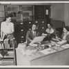 Catherine Latimer, Miss Lipscomb, Lawrence Reddick, and Roberta Thompson at the 135th St Library