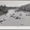 Haw River from bridge on Highway 64 east of Pittsboro. Chatham County, North Carolina.