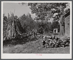 Stacks of wood for fuel on Emery Hooper's farm. Corbett Ridge section near Prospect Hill, Caswell County, North Carolina.