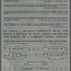 Translucent program cover for Programs of Music and Dance by Merce Cunningham and Dance Company