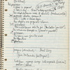 Merce Cunningham's handwritten notes for the dance Travelogue