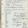 Merce Cunningham's handwritten notes for the dance Travelogue