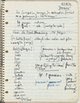 Merce Cunningham's handwritten notes for the dance Travelogue