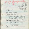 Merce Cunningham's handwritten notes for the dance Travelogue