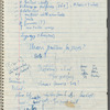 Merce Cunningham's handwritten notes for the dance Travelogue