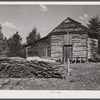 Sticks used in stripping tobacco in front of strip house on Emery Hooper's farm in Corbett Ridge section near Prospect Hill. Caswell County, North Carolina.