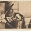 Henri Guérard at his press