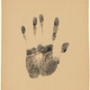 Imprint of the artist's left hand