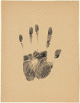 Imprint of the artist's left hand