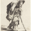A hunchbacked beggar